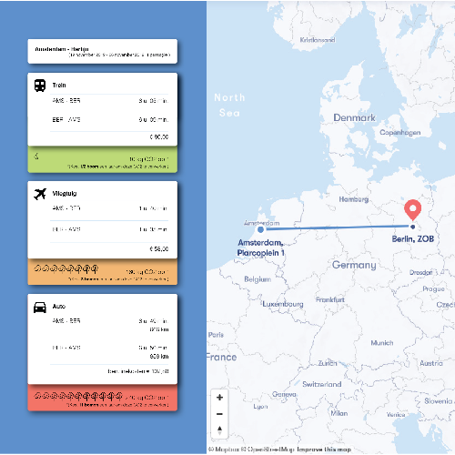 App to show CO2 output of your transportation options